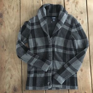 Plaid Button-up Sweater